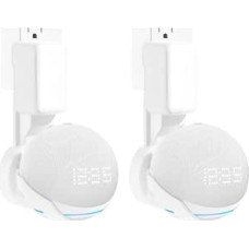 Compatible with Amazon Echo Pop Holder, Echo Pop Stand, Echo Pop Wall Mount with Integrated Cable Management, No Screws Required, Speaker Accessory Rack (White, WL-802), 2 Pieces