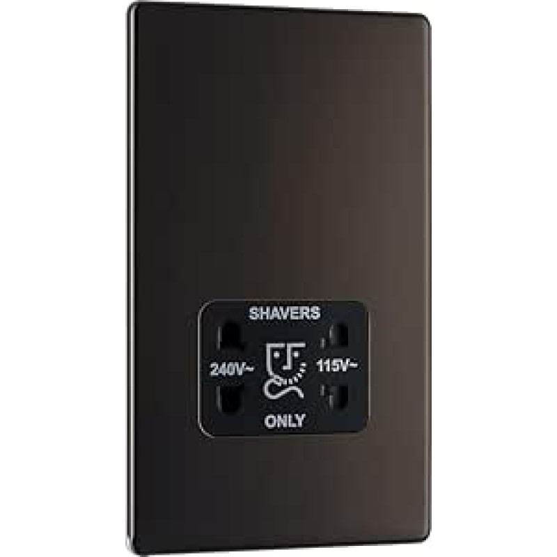 BG Bekraštė plokščia plokštė FBN20B skustuvų blokas 115/230V (juodas nikelis)Skustuvų blokas 115/230V (juodas nikelis)