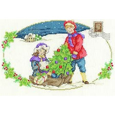 DMC Vintage Kalėdų eglutės siuvinėjimo kryželiu rinkinys, 100 proc. medvilnės, įvairiaspalvis