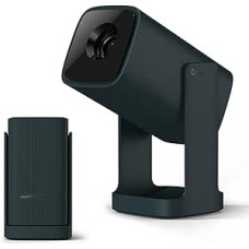 WANBO Cube 1 Smart Mini Projector Android TV/Netflix, 360° Rotatable, Lens Protection, 200 ISO, CEC, 2.4G+5G WiFi Bluetooth, 28dB, Portable Home Cinema Outdoor Projector, Dark Green