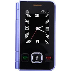 Bewinner Flip Foldable Mobile Phone with Large Keyboard, FM Radio, Multilingual Support, Double Display, Lightweight Senior Mobile for Travel Daily (Purple)