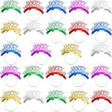 Pack of 24 New Year's Eve Party Headbands Happy New Year Headbands New Year Headdress for Adults Children Eve Party Supplies