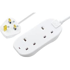 Masterplug BTN10N 2 Socket 13amp 10 meter Extension Lead with Power Indicator - White