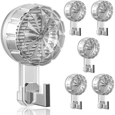 6 x Saugnapf-Haken, 5 kg, robuste Vakuum-Saugnapf-Haken, wasserdicht, abnehmbare Saugnapf-Haken, kein Bohren, wiederverwendbar, Badezimmer-Haken für Dusche, Küche, Tür, Fenster, Weihnachtskranz