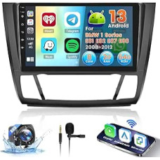 [8 Cores 2+64G] Inefala 9 Inch Android 15 Car Radio for BMW 1 Series E81 E82 E87 E88 (2008-2012) 2 DIN Screen with Wireless CarPlay Android Car 32EQ 59UI FM RDS GPS Bluetooth WiFi Steering Wheel