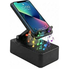 4 in 1 Mobile Phone Holder with Bluetooth 5.3 Speaker, LED Light, Non-Slip Base, HD Surround Sound Bluetooth Box, Adjustable Mobile Phone Holder & Portable Music Box Compatible with iPhone/iPad