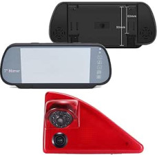 HD Reversing System Brake Light Double Reversing Camera Parking Aid with Angle Adjustable Compatible with Opel/Vauxhall Movano/Renault Master/Nissan NV400 (Reversing Camera + 7 Inch Car Rear View