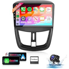8 Core 2 + 64G: Hodozzy Carplay automobilinis radijas Peugeot 207 2006-2015 m. Android automobilinis radijas su navigacija, 9 colių jutiklinis ekranas su Android Car/WiFi/GPS/RDS/FM/Bluetooth/USB/DSP+Canbus