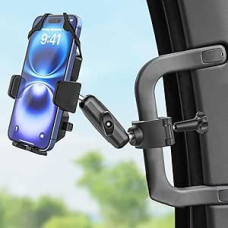 Automobilinis mobiliojo telefono laikiklis, [smūgiams atsparus metalinis laikiklis] Universalus mobiliojo telefono laikiklis automobiliui, sunkvežimiui, pikapui, visureigiui, furgonui, ekskavatoriui, priekiniam krautuvui, suderinamas su 