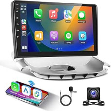 Podofo Android 13 Car Radio for Peugeot 206 2004-2008/Citroen C2 2006-2013 Wireless Carplay Android Car, 9 Inch Touchscreen Quad-Core 4G+64G with Bluetooth/Link Mirror/FM/RDS/WiFi/GPS + Reversing