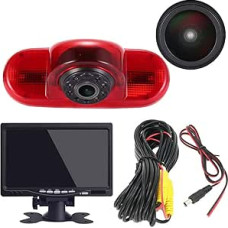 Super HD Brake Light Camera Set with 7 Inch LCD Monitor, Reversing Camera Replacement for Renault Trafic II III Diesel Petrol FWD FL EL JL JG FG/Nissan Primastar Diesel Petrol Chassis Bus FWD X83