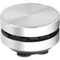 Tosuny Bluetooth Bone Sound Speaker, Mi NI Wireless Shower Speaker with Suction Cup, Double Stereo Bass Speaker, Built-in Microphone, FM Radio, for Bathroom, (Silver)