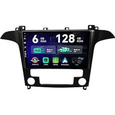 [6G+128G | Built-in DAB+ 4G] - MSD Car Radio for Ford S-Max (2007-2015) | Android 15 GPS Navigation Radio | CarPlay Android Car Steering Wheel Control Dual-Band WiFi DSP | Caméra MIC | Octa-Core 2 DIN