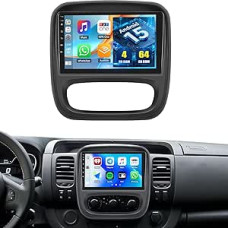 CAMECHO 4G+64G Android 15 Autoradio für Renault Traffic 3 2014-2021/Opel Vivaro B 2014-2018 mit Navi Carplay Android Auto Wireless,mit 9