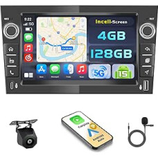 Hikity Android 15 4+128G Car Radio for Opel Corsa Astra Antara Meriva Combo Signum Zafira with 7 Inch Incell Touch Screen with Wireless Carplay Android Car, FM/RDS Radio BT GPS WiFi Reversing Camera +