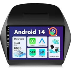 SXAUTO Android 12 IPS automobilinis radijo imtuvas Hyundai IX35 (2010-2017) - Integruotas Carplay/Android Car/DSP - LED kamera + MIC - 4G + 64G - DAB 360-CAM vairo valdymas Fast Boot WiFi AHD - 2 DIN 10,1 colių