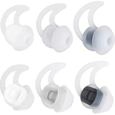 Aiivioll QC30 Silicone Earplugs S M L 3 Pairs Silicone Replacement Earplugs Compatible with Bose QuietControl 30 QC20 QC20i QC30 Soundsport Free SIE2 IE2 IE3 Wireless Headphones (White)