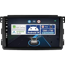 9 Inch Android 12 Car Radio for Benz Smart Fortwo 451 (2005-2010) - Reversing Camera Free - 2G + 32G - 2 DIN - DAB Steering Wheel Control WiFi Carplay Android Car DSP Split Screen 4G Bluetooth