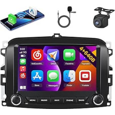 Roinvou 4+64G Android 15 Autoraido for Fiat 500L 2013-2017 Wireless Carplay Android Car 7 Inch Radio Navigation with 32EQ FM/RDS GPS WiFi Bluetooth 1280 x 720 Pixel MIC SWC Rear View Camera