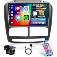 Roinvou 2+64G Car Radio for Fiat Doblo 2010-2015/Opel Combo 2011-2018 with Wireless Carplay Android Car Mirror Link, 9 Inch Touchscreen Android Radio with Bluetooth GPS WiFi EQ FM RDS SWC Reversing