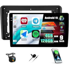 CAMECHO 4+128G 9 Inch Android 13 Sat Nav Autoraido for Audi A3 2003-2013 with Rear View Camera, Wireless Carplay Bluetooth Radio with Android Car FM/RDS GPS WiFi Mirror Link + Canbus HD 1280 x 720