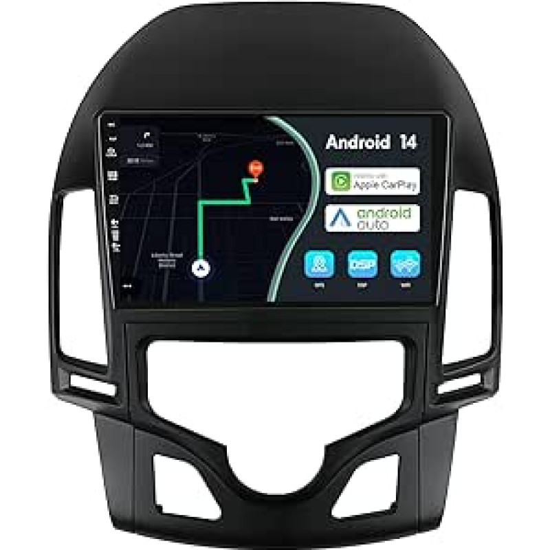 MSD 9 colių ekrano automobilinis radijas Hyundai-H I30 (2006-2011 m.) | Belaidis Carplay Android automobiliams | Android 14 GPS navigacijos radijas | Volant WiFi DSP DAB Bluetooth 5.0 | Atbulinės eigos kamera | 2 DIN