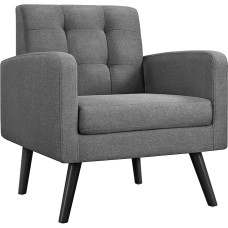 Yaheetech Wing Chair su porankiais, patogus ir modernus, TV kėdė, poilsio kėdė, svetainė, klubo kėdė, sofa, 136 kg keliamoji galia, tamsiai pilka
