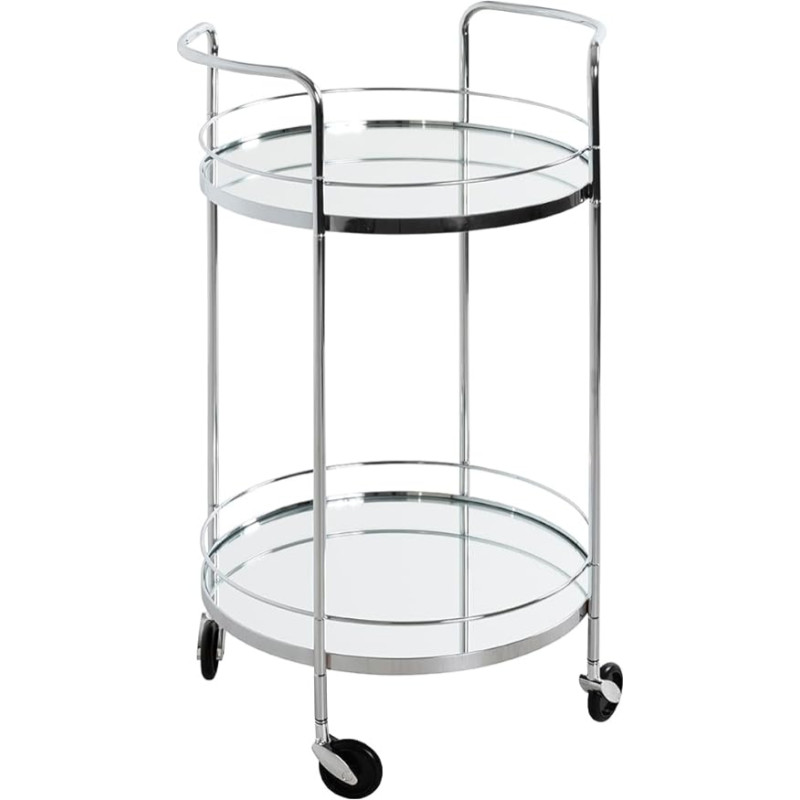 HAKU Möbel serviravimo vežimėlis Chromas Metalinis veidrodis 5 mm Matmenys H 80 x Skersmuo 48 cm Stilius: Art Deco stilius