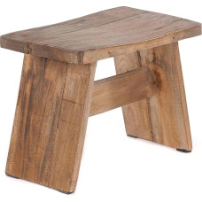 DESIGN DELIGHTS Rustic Small Solid Mahogany Bench, 40 x 31 x 25 cm (plotis x aukštis x gylis), kojų suolelis, dekoratyvinė taburetė, pagaminta iš medžio