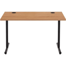 Amazon Basics Home Office Desk, Gaming Desk, Computer Desk with Cable Control, 25 mm Thick Table Top, Modern, Easy Assembly, Black Frame, Oak, 120.0 cm x 60.0 cm x 73.6 cm