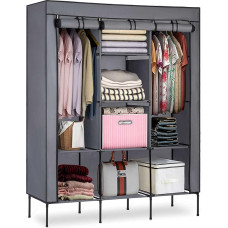 Mobili tekstilinė spinta Medžiaginė sulankstoma spinta XXL 45 x 130 x 175 cm (grafito spalvos)