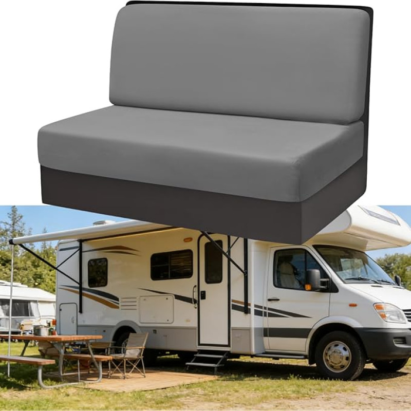 Rv Dinette pagalvių dangteliai, 2 dalių sėdynių dangteliai namams ant ratų (1 komplektas), pagalvių dangteliai namams ant ratų, pilki karavano sėdynių dangteliai, aksomo dangtelis, pagalvių dangteliai, karavano sėdynių pagalvių dangteliai