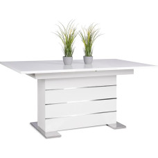001639 - Valgomasis stalas su ištraukiamu stalu 160 - 200 x 75 cm x 90 cm Apdaila Balta