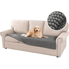 H.Versailtex Chenille Dog Bed Cover Thick Soft Sofa Covers for 3 Pillows Couch Non-Slip Sofa Slipcovers Furniture Protector for Dogs Pets Cats 90x208cm, Grey