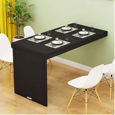 Platzsparender, an der Wand montierter Klapptisch für Büro, Schlafzimmer, Küche, umwandelbare Werkbank mit Klappblatt-Design, multifunktionaler schwebender MDF-Schreibtisch, idealus kleine