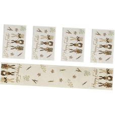 Frühlings tischläufer und Hitzebeständige Platzsets aus Leinen Dekoratives 2 Stück Tischset mit Hasenmuster 33x183cm 32x42cm Festliche Tischdeko für Esszimmer Wohnzimmer
