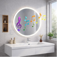 Apvalus 60 cm LED vonios veidrodis su 