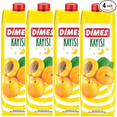 Dimes Apricot Fruit Juice Drink - 1 Litre Bottle | Fruit Content 40%, Pack of 4