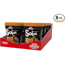 Nissin Cup Noodles Soba Cup - Beijing Duck, Pack of 8, Japanese Style Wok Style Instant Noodles with Condiment Sauce, Duck & Vegetables, Quick Prepared in Cup, Asian Food (8 x 87 g)