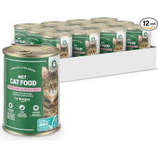 by Amazon Šlapias kačių maistas konservų dėžutė Lašišos gabalėlis padaže (ASC sertifikuota) 12 x 415g