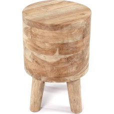 Medinė Schemel Novi tikmedžio mediena, 45 x 30 cm, apvali tikmedžio taburetė, medinė taburetė, augalų taburetė, mažas staliukas, taburetė, gėlių taburetė, šoninė taburetė