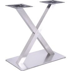 X-shaped Table Frame, Stainless Steel, Heavy Duty Metal Legs, Easy Assembly, Coasters for DIY Projects (e.g. Couch and Dining Tables) (X)