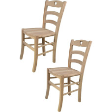 t m c s Tommychairs 2 virtuvės ir valgomojo kėdžių rinkinys Cuore, tvirta konstrukcija iš poliruoto buko medienos, neapdorota ir 100 % natūrali, sėdynė iš poliruotos medienos