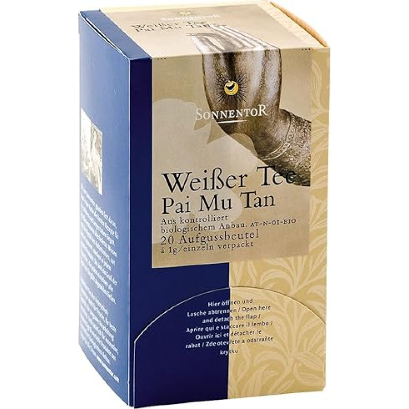 Sonnentor Baltoji arbata Pai Mu Tan maišelis 20g