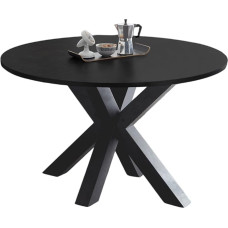 Edda 8 13552-110 Valgomojo stalas apvalus ištraukiamas 110 x 110 x 78 cm Virtuvės stalas grafitinis/juodas plienas