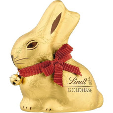 Lindt šokoladinis auksinis triušis | 100 g auksinio triušio | Aukščiausios kokybės pieno šokoladas triušio forma Velykoms | Velykinis šokoladas | Šokoladinė dovana | Šokoladinis zuikis | Velykų zuikis