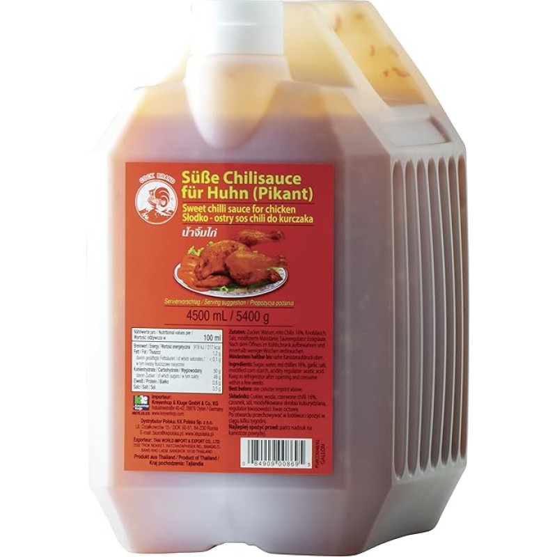 COCK - saldžioji vištienos chillisosse, pakuotė po 1 (1 x 4,5 litro)