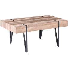 Beliani Industrial Coffee Table Rustic Wood Finish Top Metal Hairpin Legs Adena