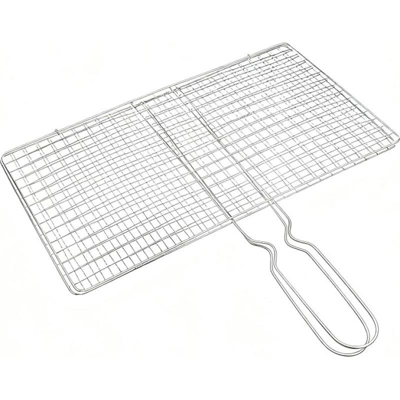 Grillkörbe - Zusammenklappbarer Und Tragbarer Rost Mit Handgriff | Rostfreier Fischkorb Zum Grillen - Geschenk für Männer Väter Ehemänner Geburtstag Outdoor Grillen BBQ Fleisch Fisch