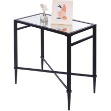 Modernus juodas šoninis stalas, šoninis stalas su veidrodiniu viršumi, 22 